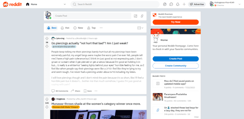 Go to the Reddit website using your favorite web browser