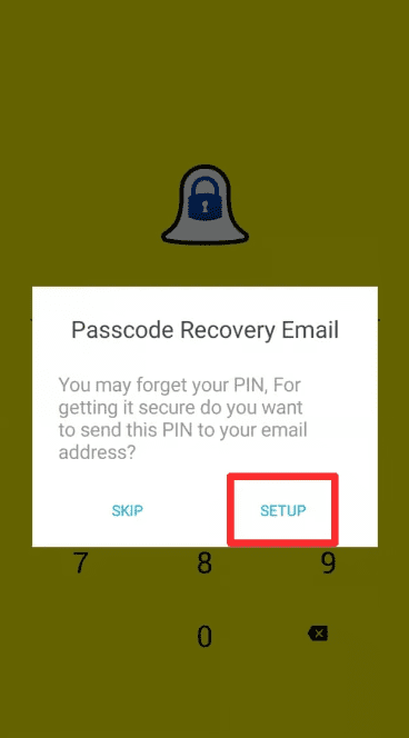 enter your recovery email and save