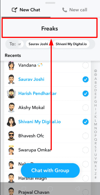 Set the group name of your choice