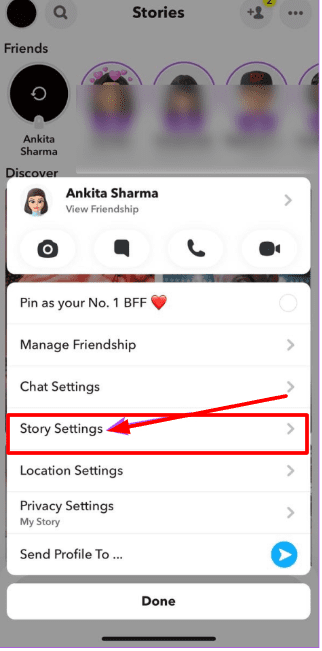 step 3 - Click on Story Settings and then tap on Leave Private Story
