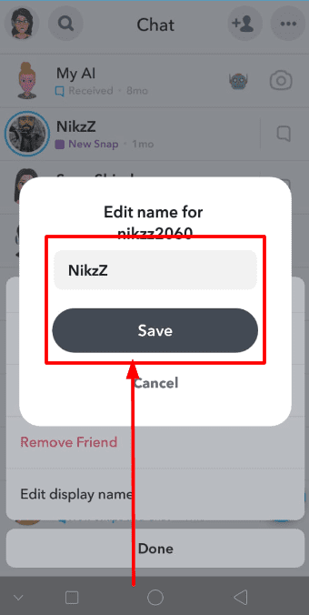 Edit the name with anything you want to change and click on save