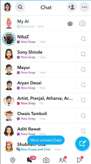 Open your Snapchat and go to the Chats section