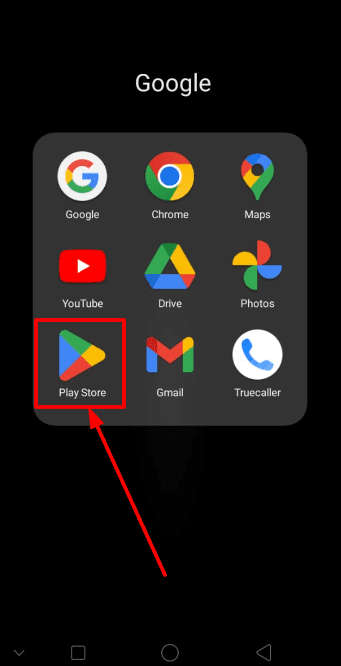 opening google playstore