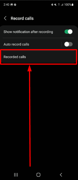 toggle on the "Auto record calls" feature.