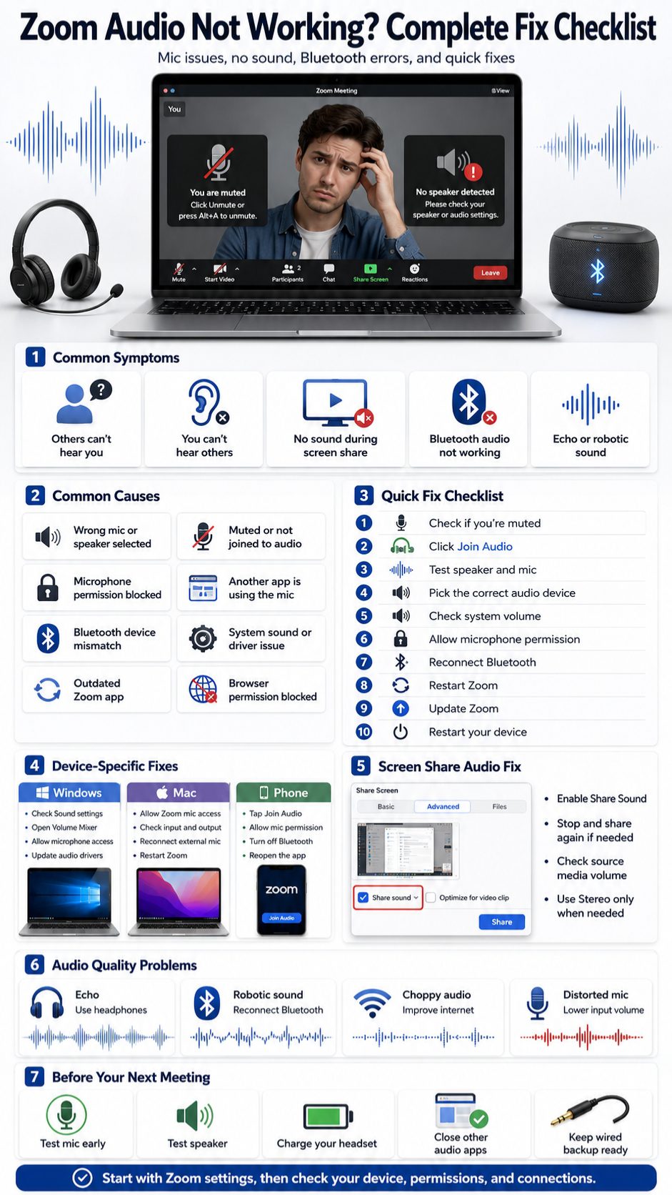zoom audio not working