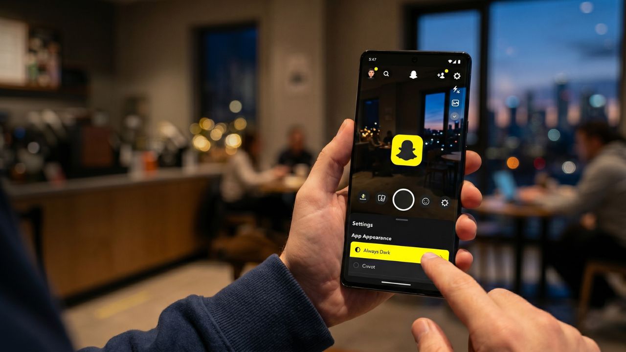 snapchat dark mode android