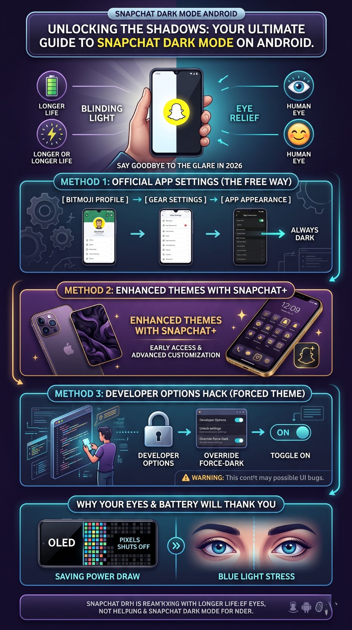 snapchat dark mode android
