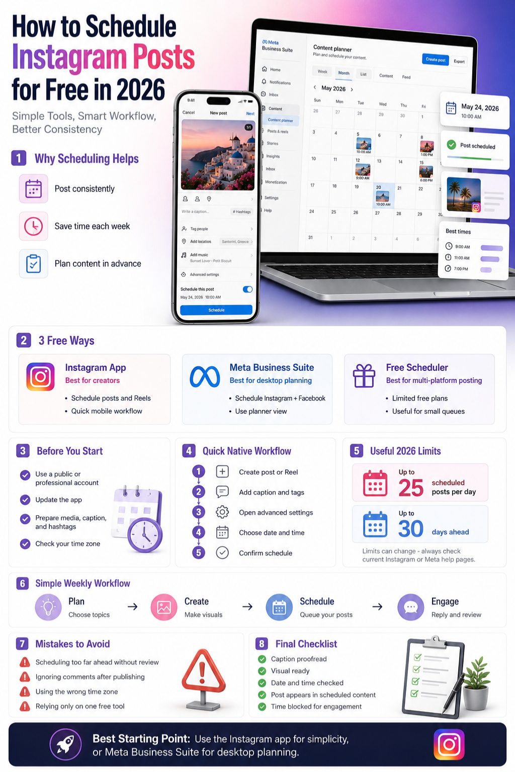 schedule instagram posts free