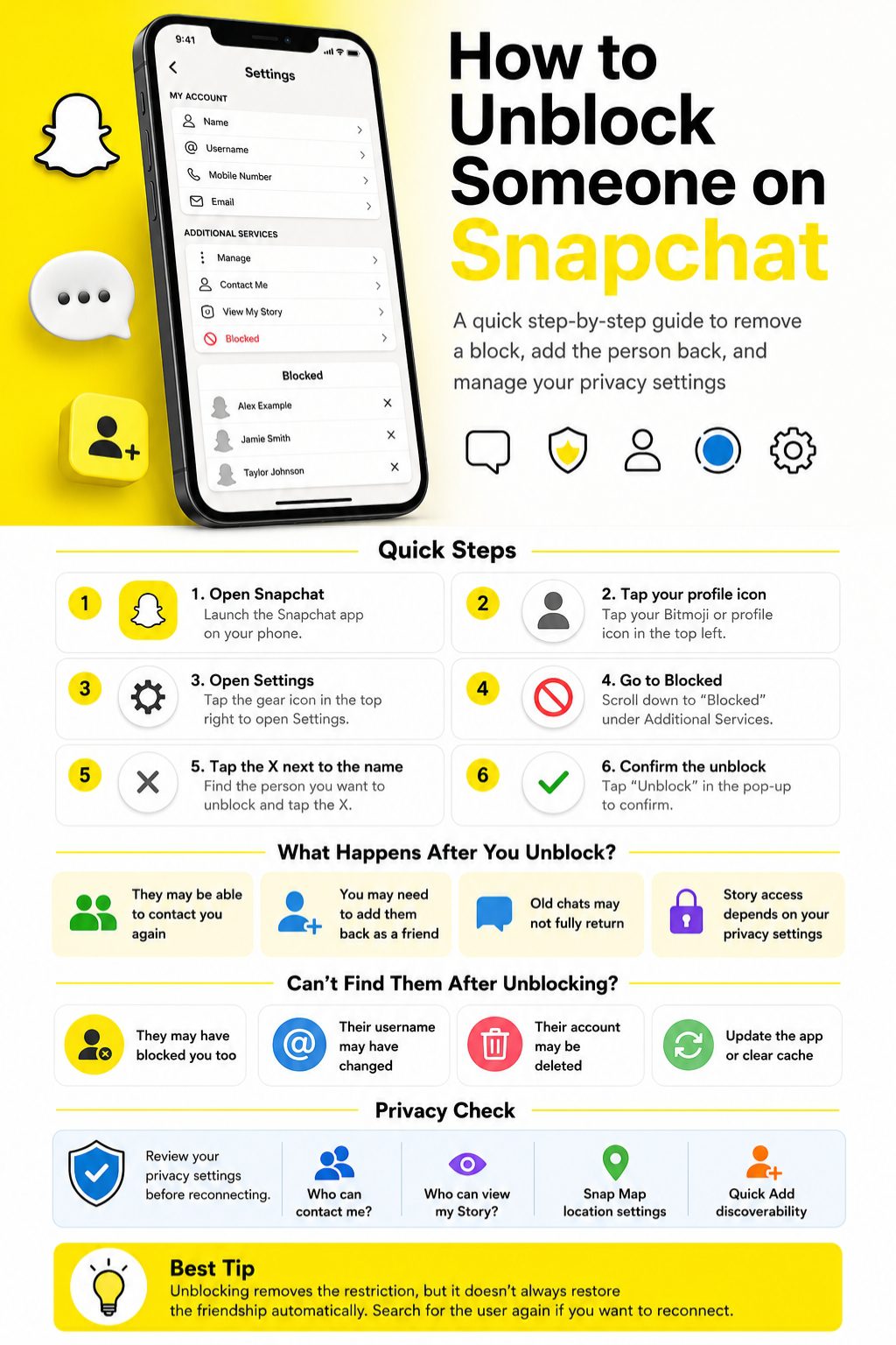 unblock on snapchat