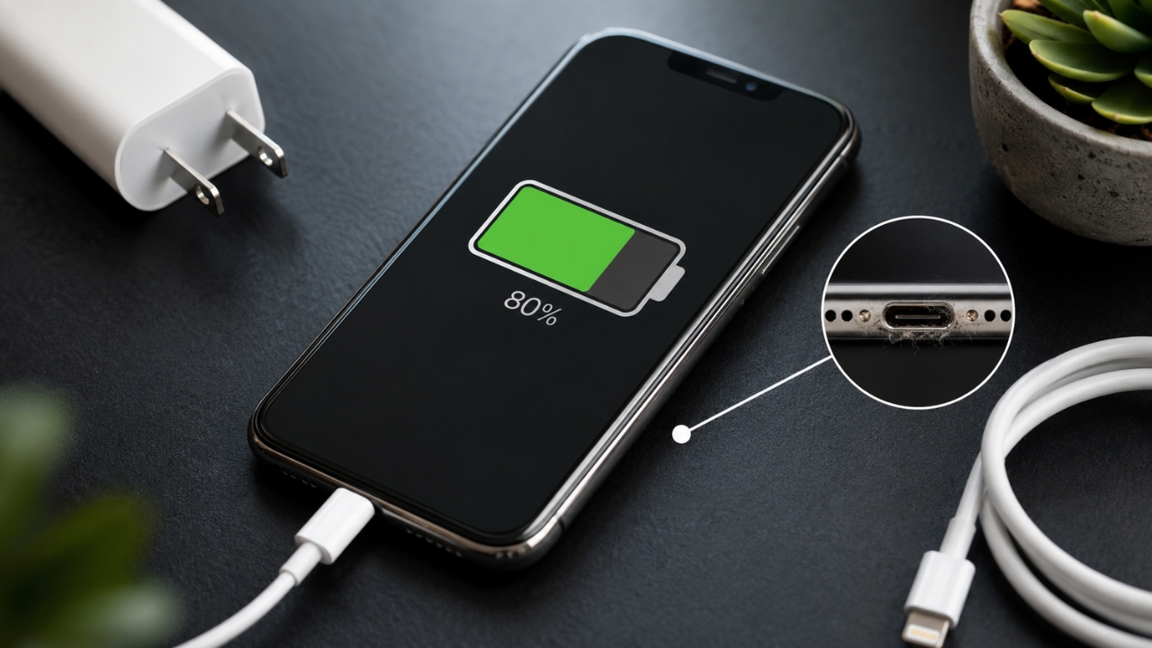 iphone not charging past 80