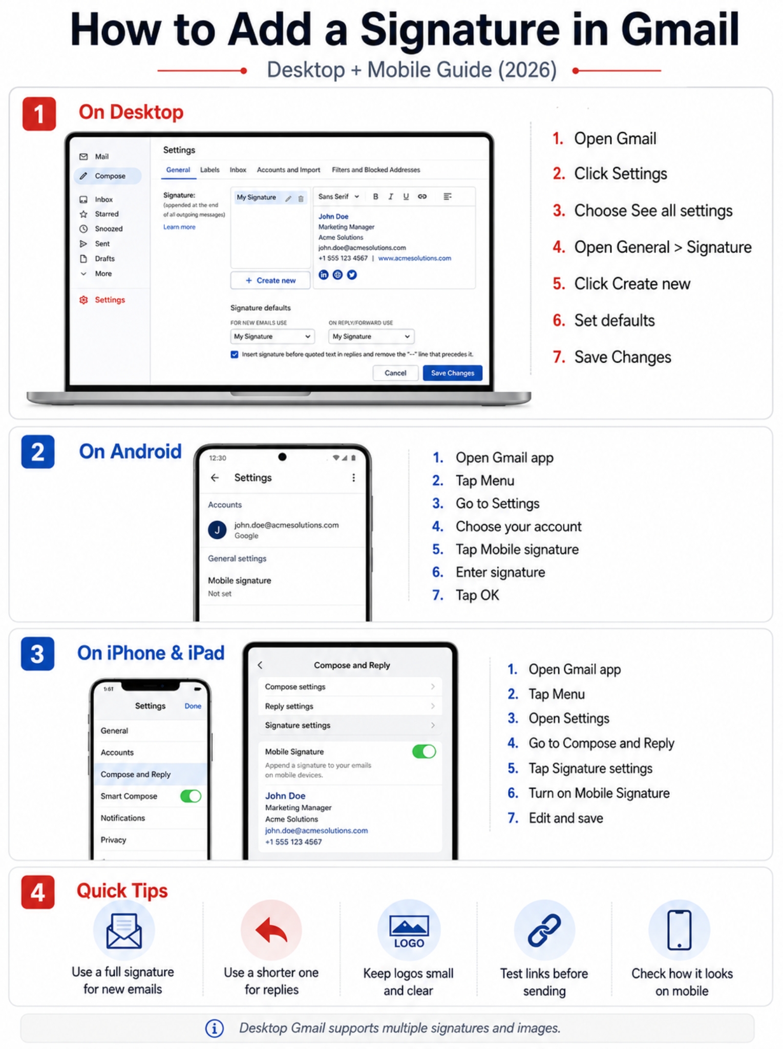 How to Create Multiple Signatures in Gmail